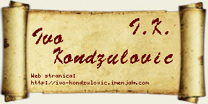 Ivo Kondžulović vizit kartica